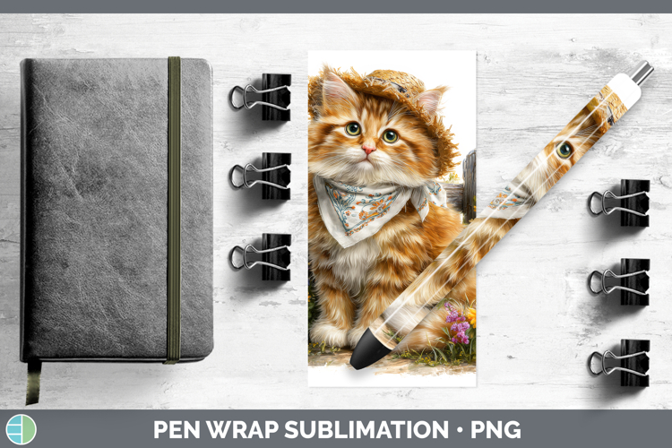 Orange Pen Wrap Cats Bandana Summer Sublimation Pen Designs