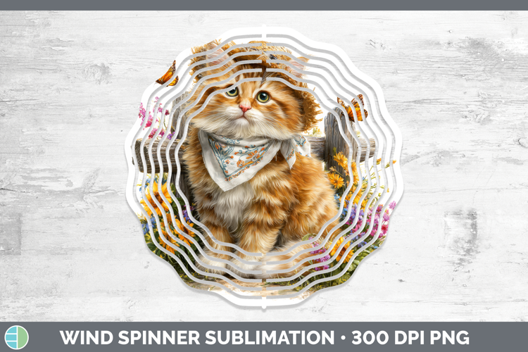 Orange Wind Spinner Cats Bandana Summer Sublimation Spinner