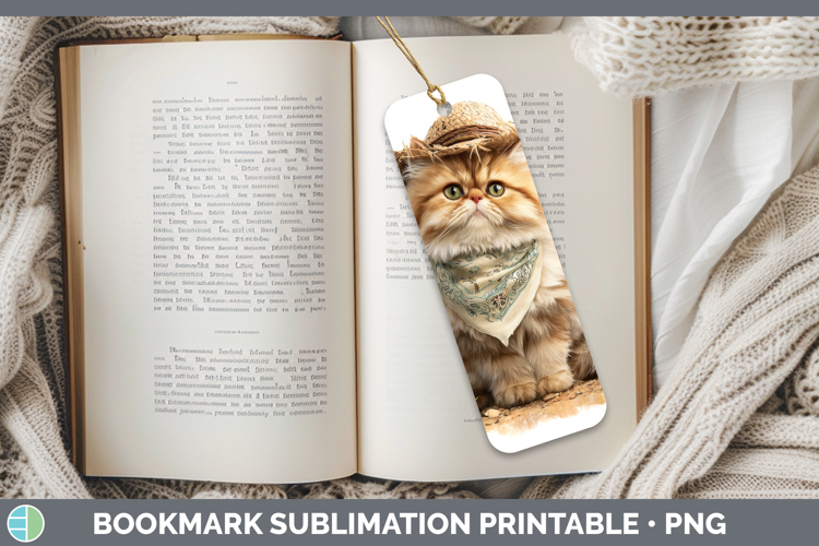 Persian Bookmark Cats Bandana Summer Sublimation Printable D