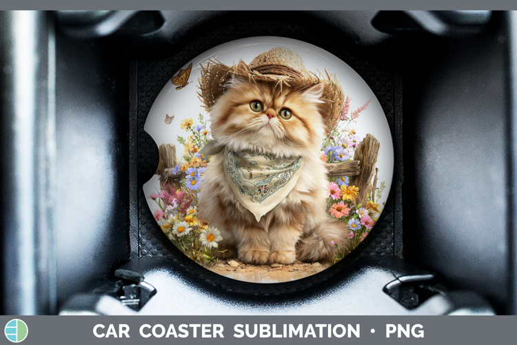 Persian Car Coaster Cats Bandana Summer Sublimation Designs