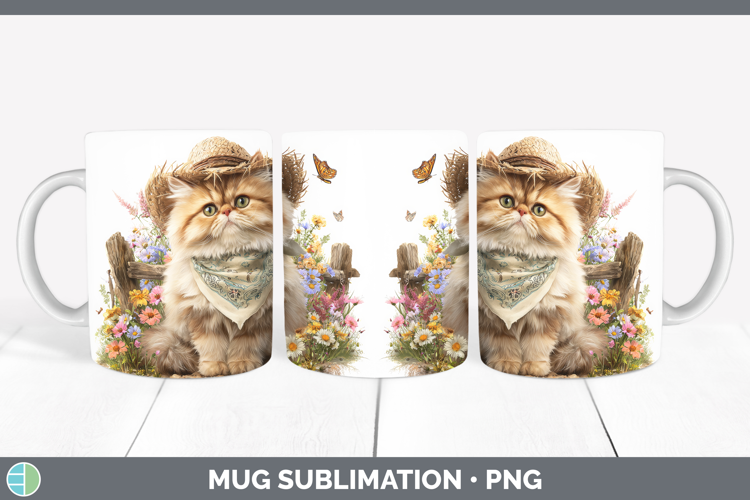 Persian Mug Wrap Cats Bandana Summer Sublimation Coffee Cup