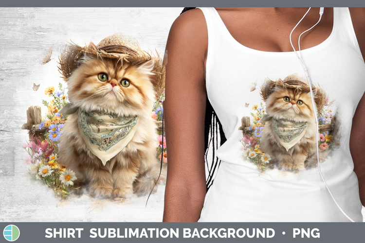 Persian Shirt Cats Bandana Summer Sublimation Background Des