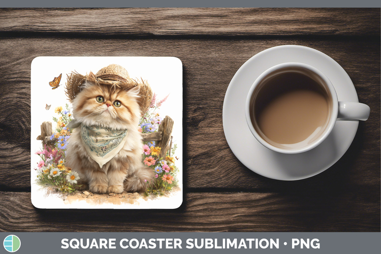 Persian Square Coaster Cats Bandana Summer Sublimation Coast