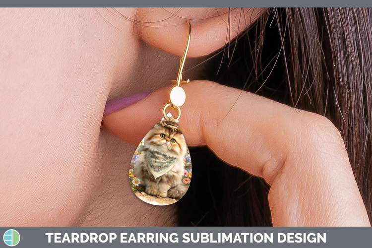 Persian Teardrop Earrings Cats Bandana Summer Sublimation Ea