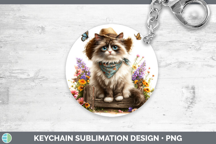 GorgeousCats Bandana Summer Keychain design.