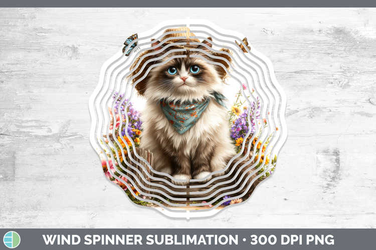 Ragdoll Wind Spinner Cats Bandana Summer Sublimation Spinner