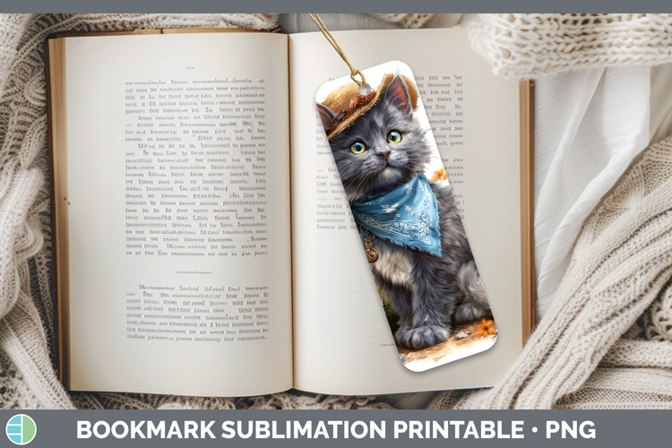 Russian Blue Bookmark Cats Bandana Summer Sublimation Printa