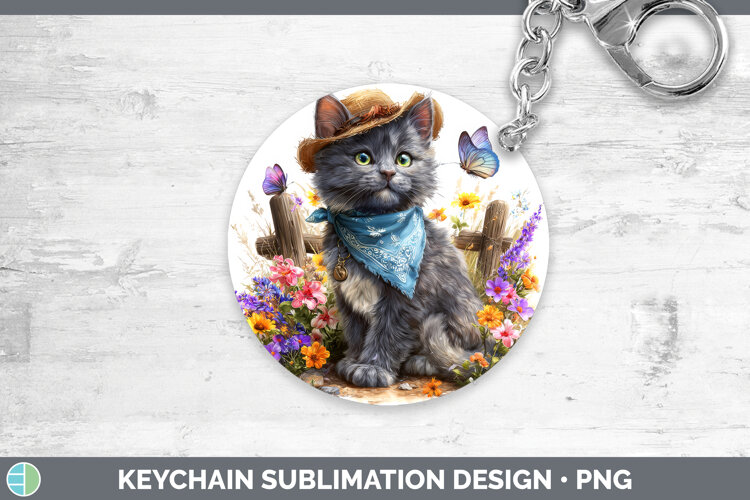GorgeousCats Bandana Summer Keychain design.