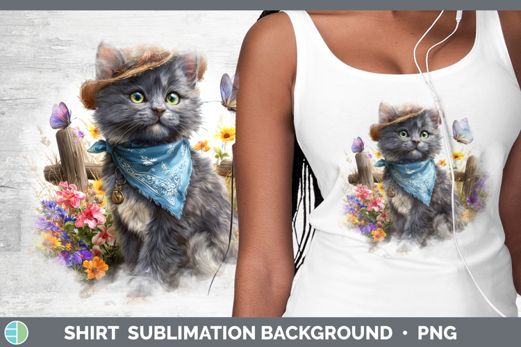 Russian Blue Shirt Cats Bandana Summer Sublimation Backgroun