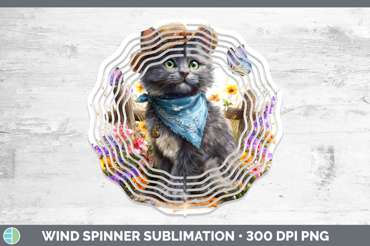 Russian Blue Wind Spinner Cats Bandana Summer Sublimation Sp