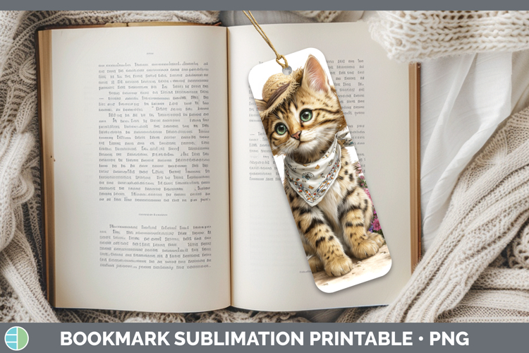 Savannah Bookmark Cats Bandana Summer Sublimation Printable