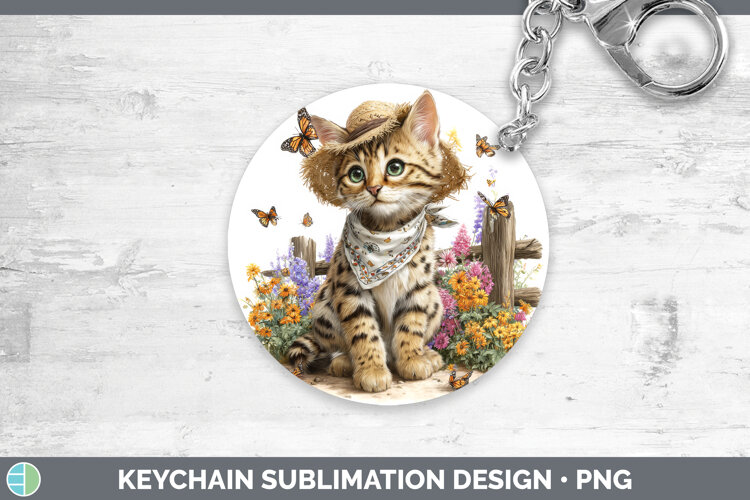 GorgeousCats Bandana Summer Keychain design.