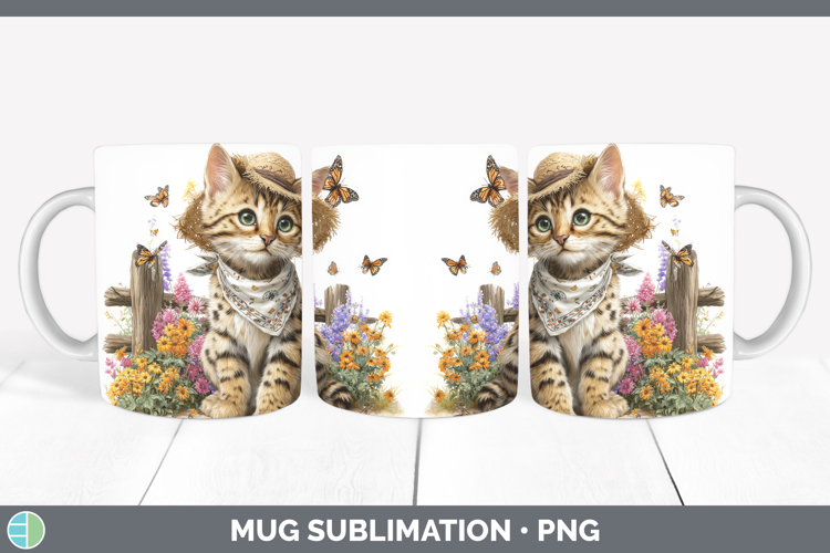 Savannah Mug Wrap Cats Bandana Summer Sublimation Coffee Cup