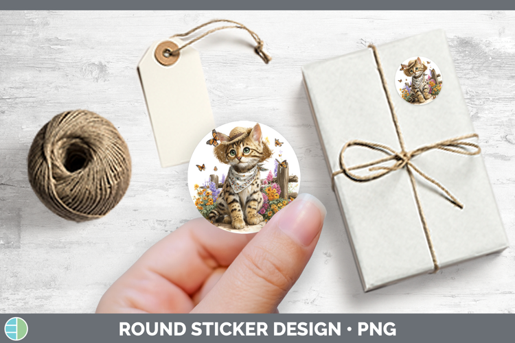Cats Bandana Summer Savannah Stickers | Round Labels Designs