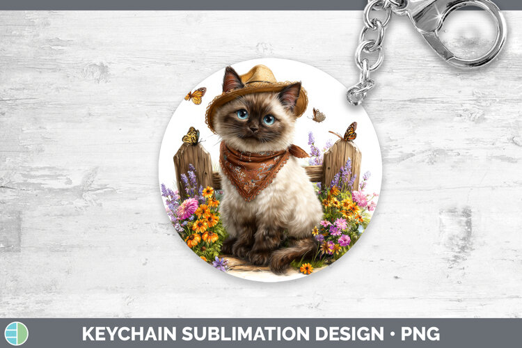 GorgeousCats Bandana Summer Keychain design.