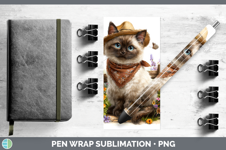 Siamese Pen Wrap Cats Bandana Summer Sublimation Pen Designs
