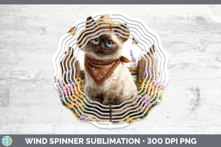 Siamese Wind Spinner Cats Bandana Summer Sublimation Spinner