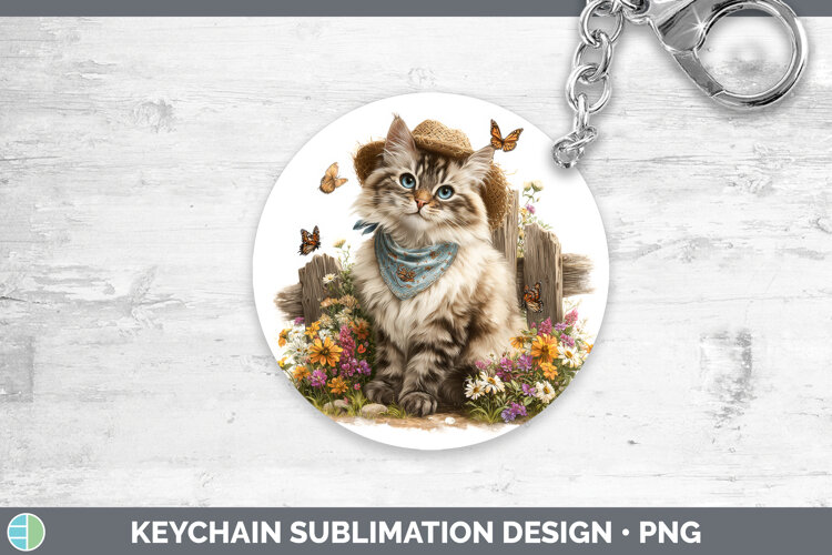 GorgeousCats Bandana Summer Keychain design.