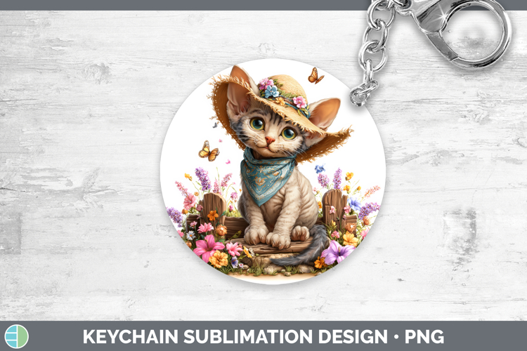 Sphynx Keychain Cats Bandana Summer Sublimation Keyring Desi