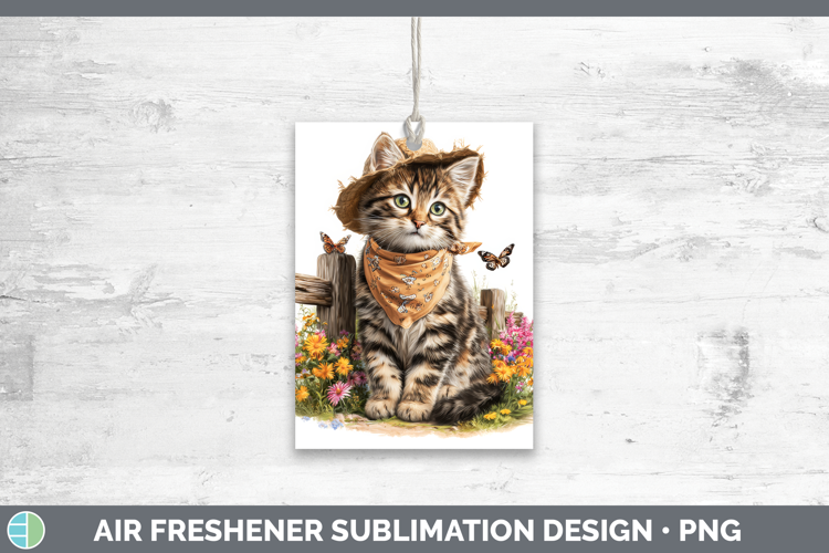 Tabby Air Freshener Cats Bandana Summer Sublimation Car Fres
