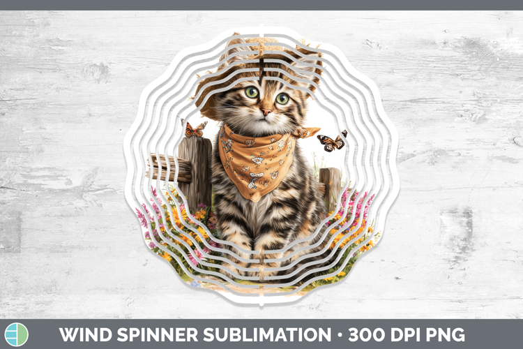 Tabby Wind Spinner Cats Bandana Summer Sublimation Spinner D
