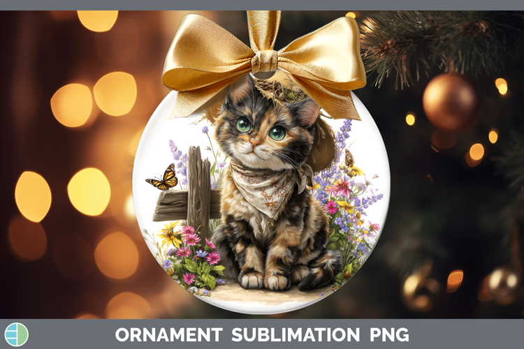 Tortoiseshell Ornament Cats Bandana Summer Sublimation Baubl