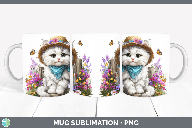 White Mug Wrap Cats Bandana Summer Sublimation Coffee Cup De