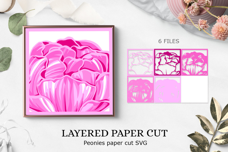 Peonies paper flowers cricut machine / Peonies layered paper