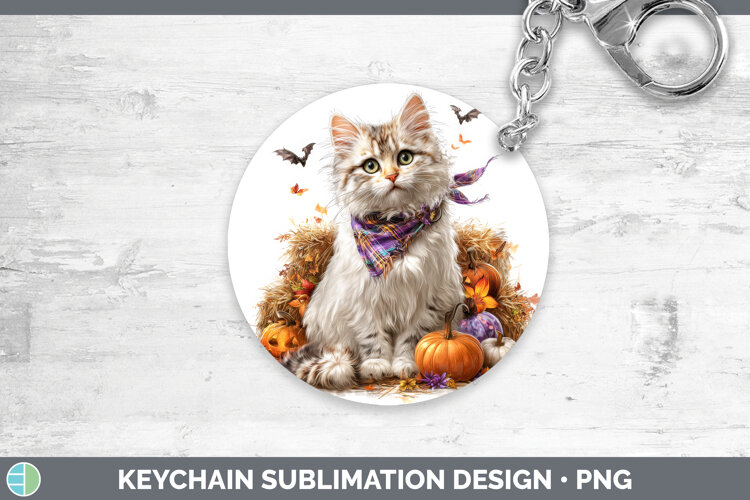 GorgeousCats Boho Autumn Keychain design.