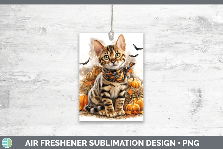 Cats Boho Autumn Bengal Cat Air Freshener Sublimation Car Fr