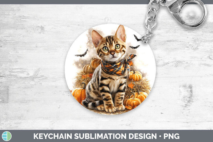 GorgeousCats Boho Autumn Keychain design.