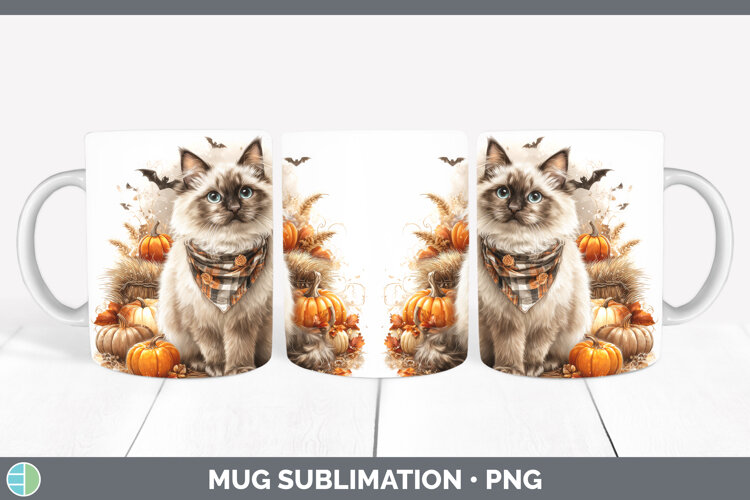 GorgeousCats Boho Autumn Mug Wrap design.