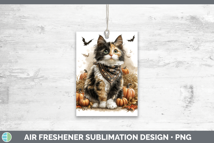 Cats Boho Autumn Calico Cat Air Freshener Sublimation Car Fr
