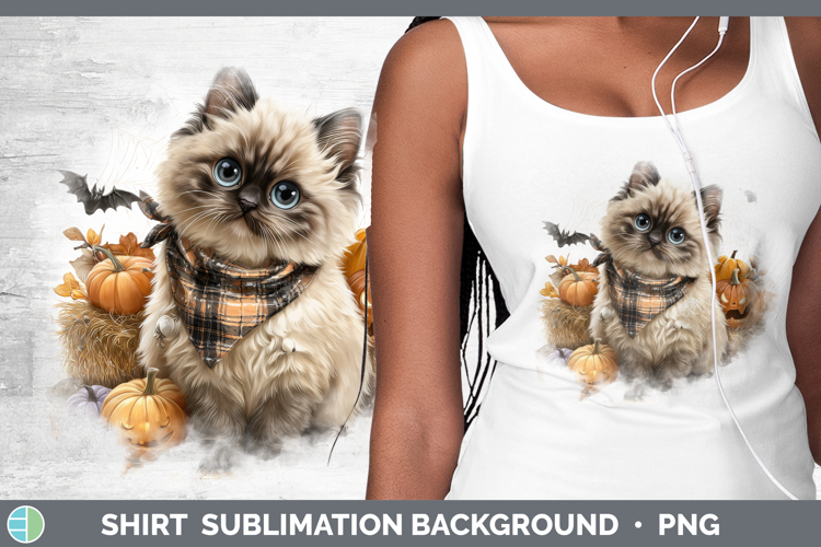 Cats Boho Autumn Himalayan Cat Shirt Sublimation Background