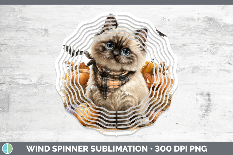 Cats Boho Autumn Himalayan Cat Wind Spinner Sublimation Spin
