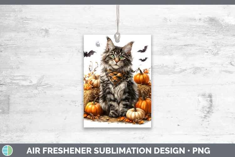 Cats Boho Autumn Maine Coon Cat Air Freshener Sublimation Ca