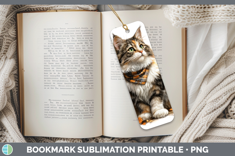Cats Boho Autumn Norwegian Forest Cat Bookmark Sublimation P
