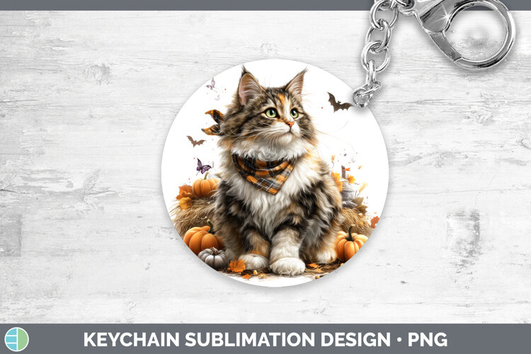 GorgeousCats Boho Autumn Keychain design.