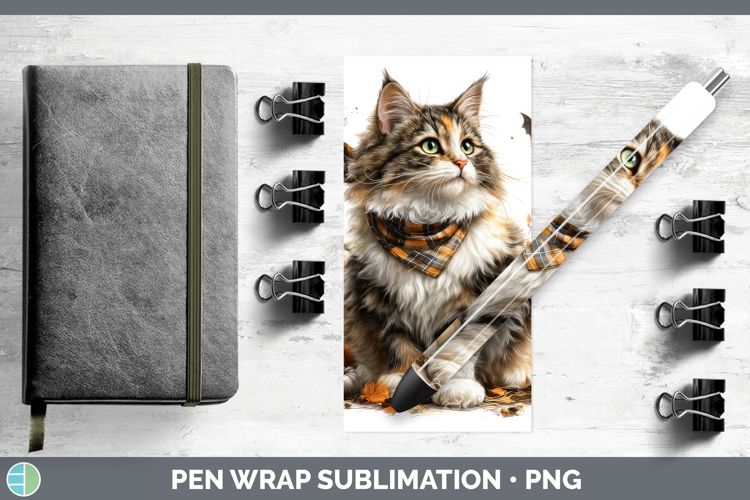 Cats Boho Autumn Norwegian Forest Cat Pen Wrap Sublimation P