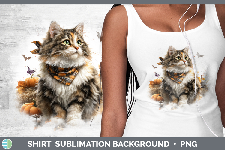 Cats Boho Autumn Norwegian Forest Cat Shirt Sublimation Back