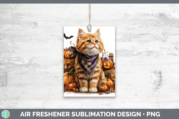 Cats Boho Autumn Orange Cat Air Freshener Sublimation Car Fr