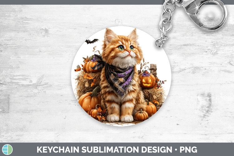 GorgeousCats Boho Autumn Keychain design.