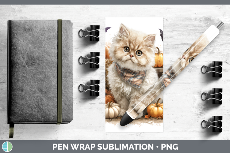 Cats Boho Autumn Persian Cat Pen Wrap Sublimation Pen Design