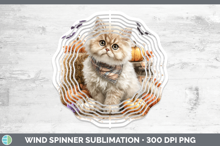 Cats Boho Autumn Persian Cat Wind Spinner Sublimation Spinne