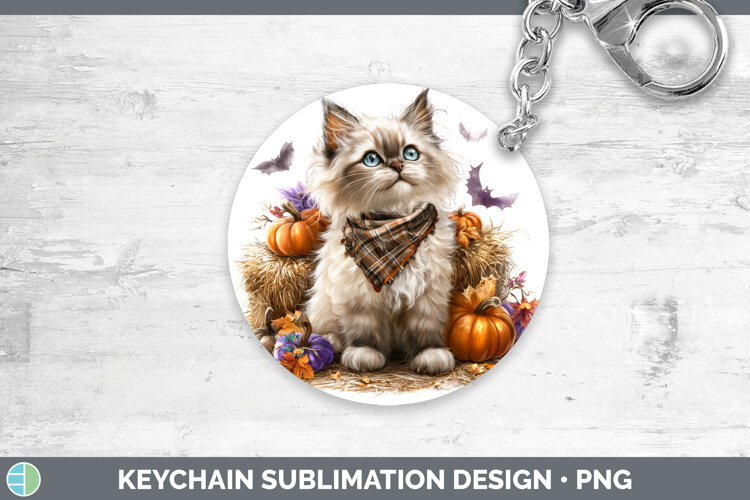 GorgeousCats Boho Autumn Keychain design.