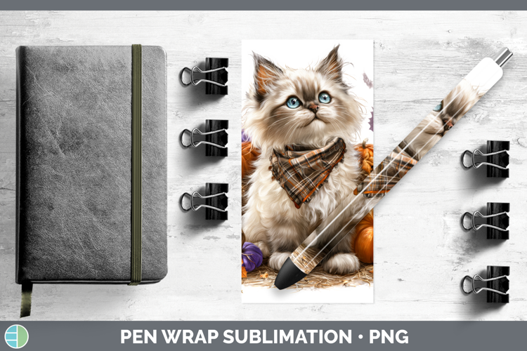 Cats Boho Autumn Ragdoll Cat Pen Wrap Sublimation Pen Design
