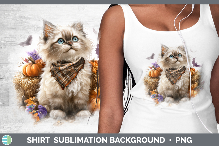 Cats Boho Autumn Ragdoll Cat Shirt Sublimation Background De