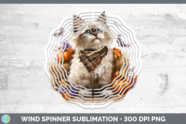 Cats Boho Autumn Ragdoll Cat Wind Spinner Sublimation Spinne