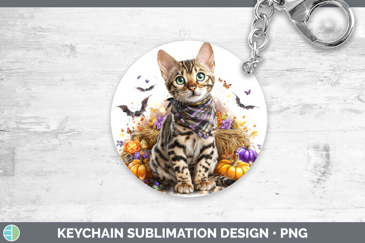 GorgeousCats Boho Autumn Keychain design.