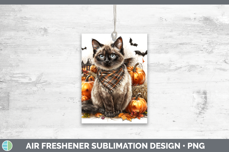 Cats Boho Autumn Siamese Cat Air Freshener Sublimation Car F